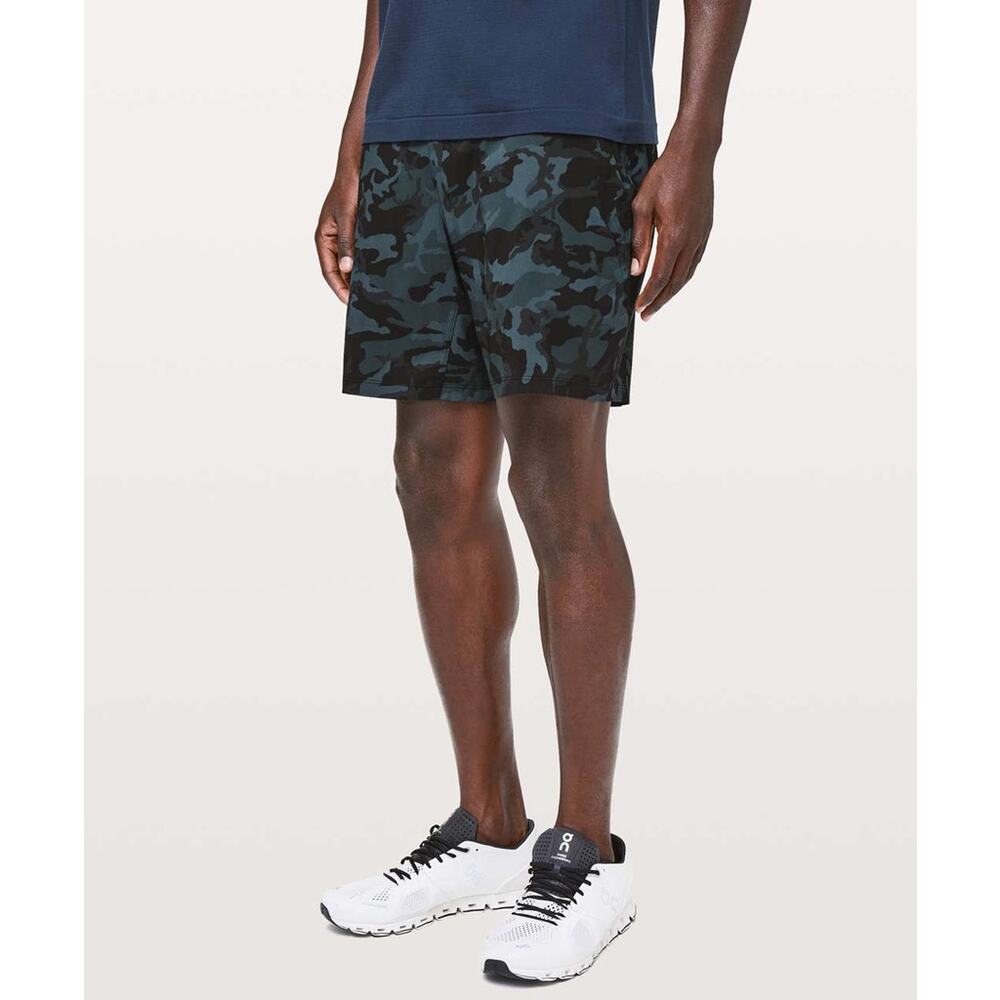 Lululemon Pace Breaker Short Linerless 7" Updated Incognito Camo Blue Multi M